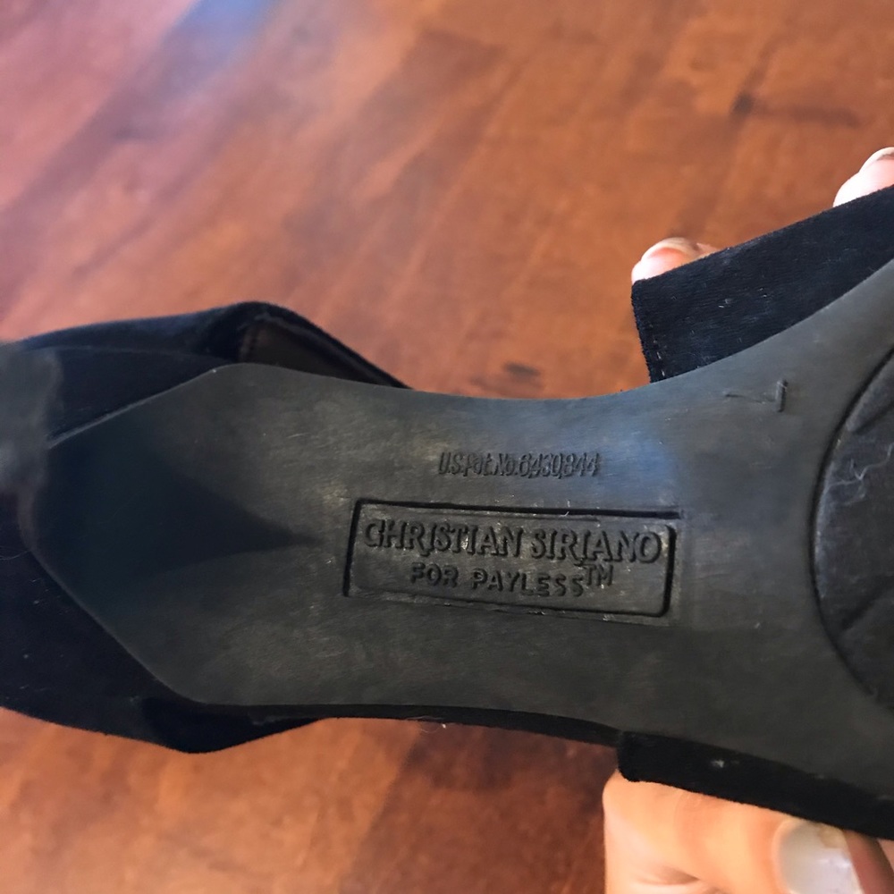 Black suede double strap high heels - Picture 6 of 6